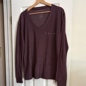good hYOUman Calm V-Neck Long Sleeve Top - Burgundy